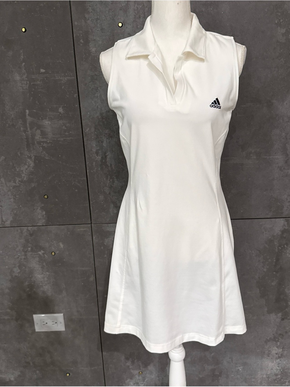 adidas White Sleeveless Polo Tennis Mini Dress vintage
